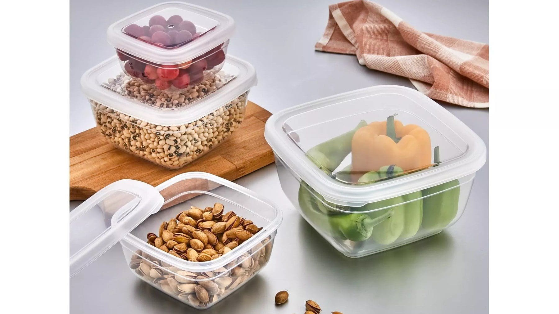 Asude 900 Ml Maya Şeffaf Kapaklı Vakumlu Kare Saklama Kabı - Görsel 2