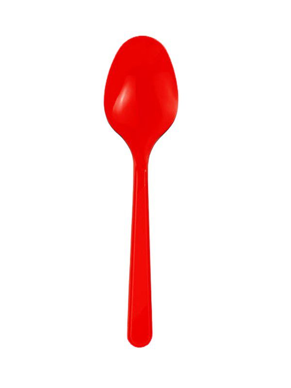 Happy Party Kırmızı Renkli Plastik Kaşık 25 Adet