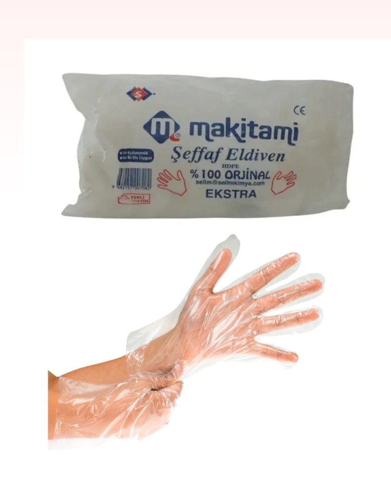 Makitami Şeffaf Ekstra Kalın Poşet Eldiven 100'LÜ