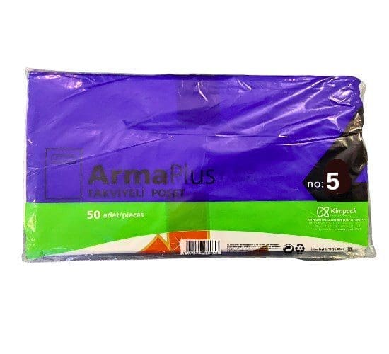Naksan 5 No Çok Renkli Takviyeli Poşet 50 Li (50x60)