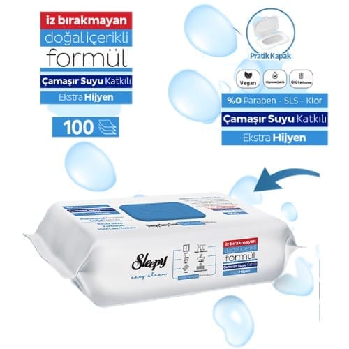 Sleepy Yüzey Temizlik Havlusu 100'lü Çamaşır Sulu