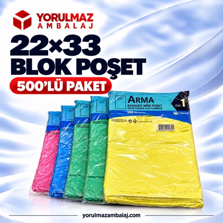 1 No Blok Poşet 22x33 cm 500 Adet Eczane Market  Taşıma Poşeti