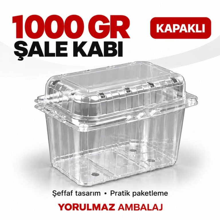 1000 Gr Şeffaf Kapaklı Şale Kabı