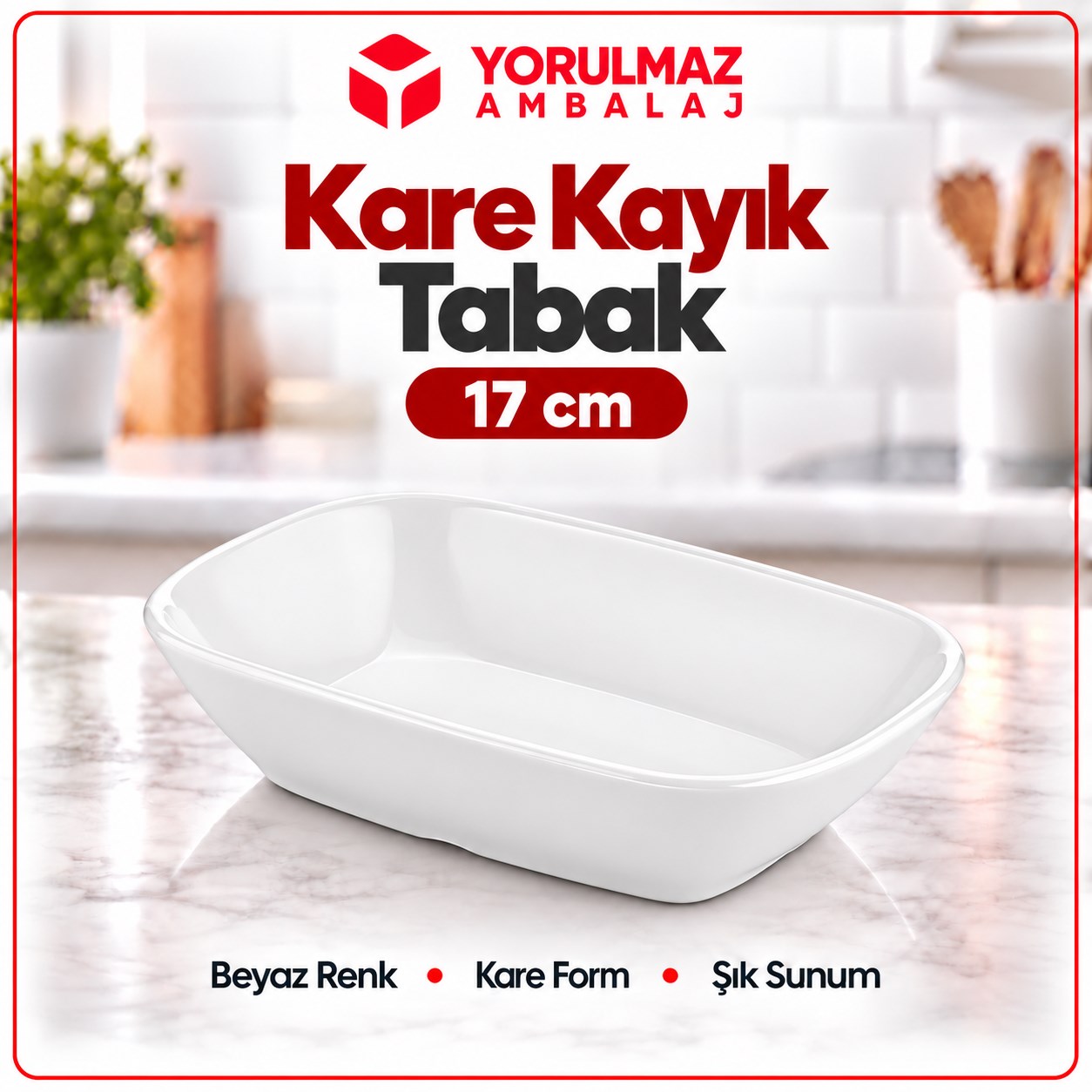 17 Cm Termo Kare Kayık Tabak | Kırılmaz Ve Şık Meze Sunum Tabağı
