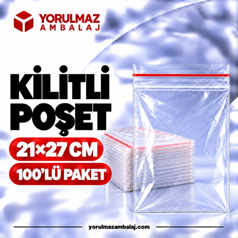 21x27 Cm Kilitli Poşet 100 Adet | Şeffaf Ambalaj Poşeti | Gıda, Takı Ve Kırtasiye Paketleme