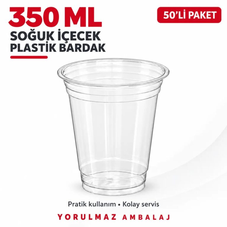 350 Ml Soğuk İçecek Plastik Bardak 50 Li