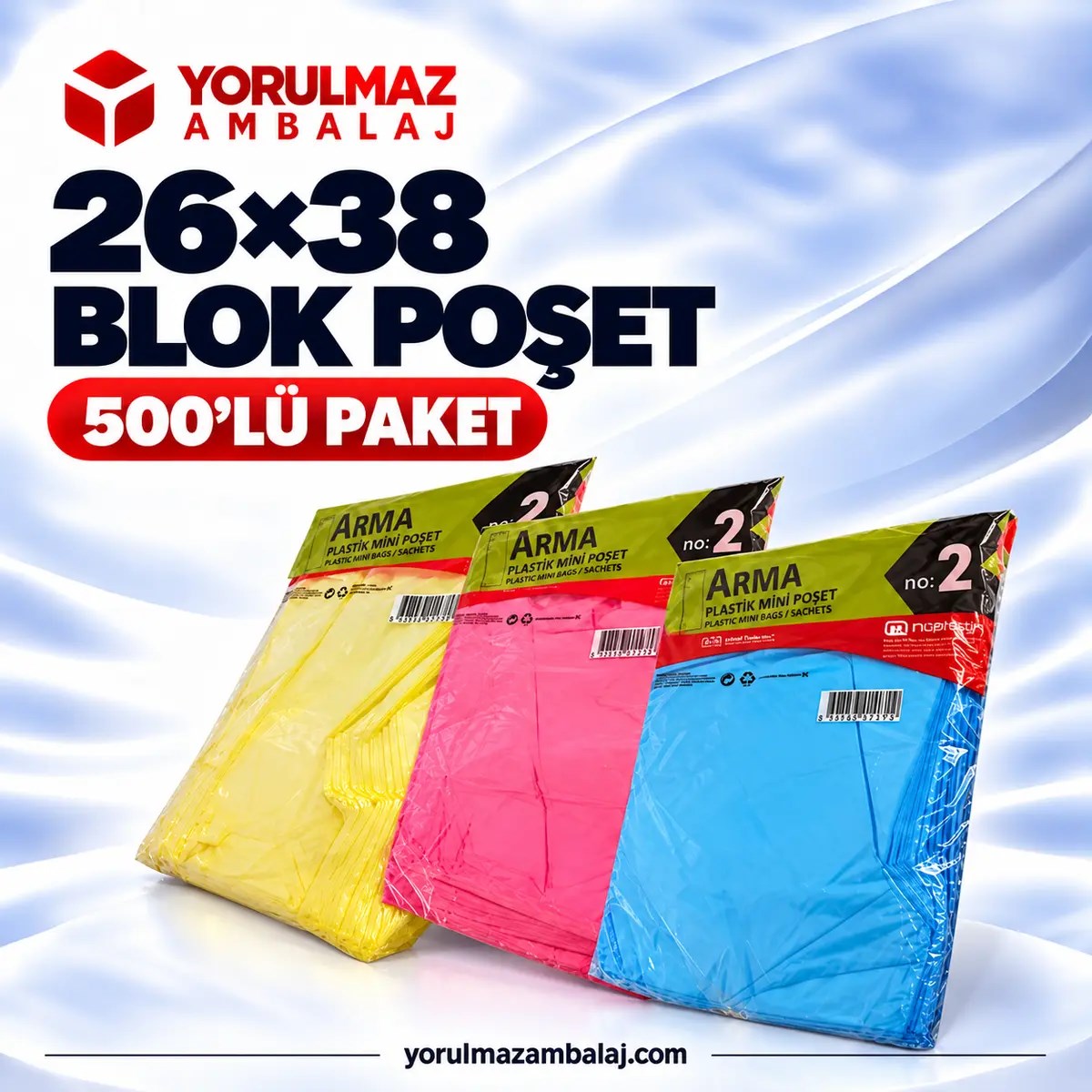 500 Adet 2 No Blok Eczane Market Poşeti 26x38 Taşıma Poşeti