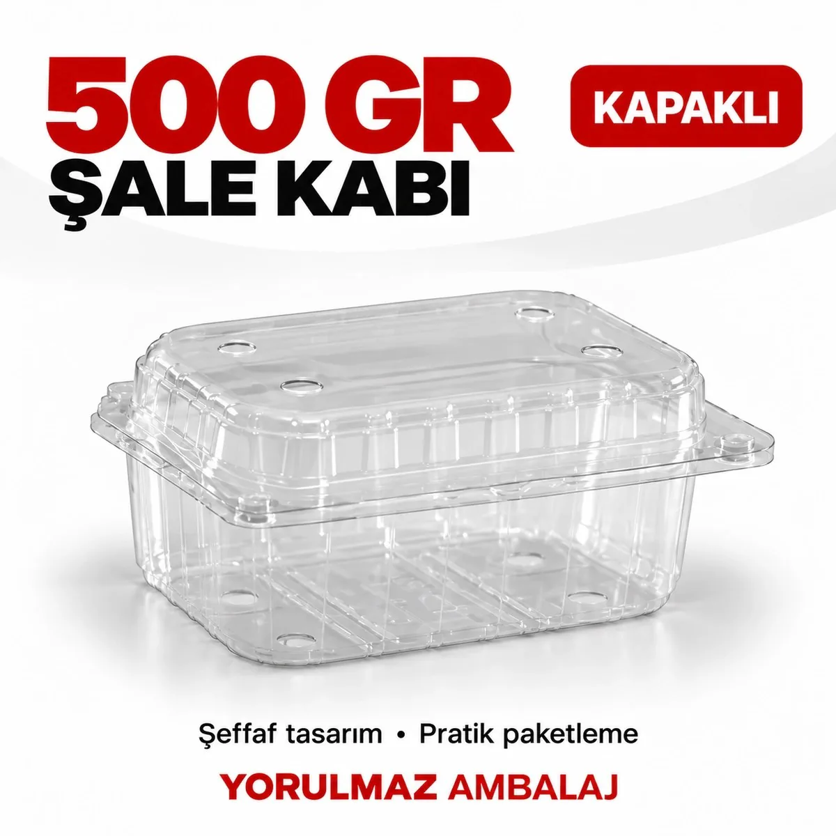 500 Gr Şeffaf Kapaklı Şale Kabı