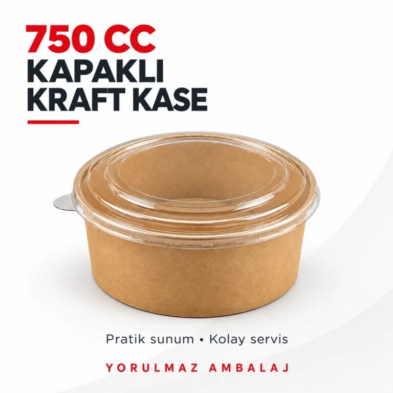 750 Cc Karton ( Kraft ) Salata Kase Kapaklı