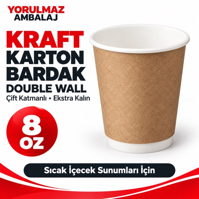 8 Oz Kraft Double Wall Ekstra Kalın Karton Bardak | Sıcak İçecek Bardağı