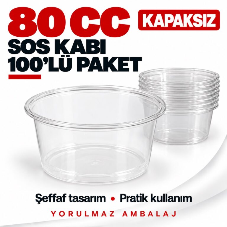 80 Cc Sos Kabı Kapaksız 100'Lü | Şeffaf Ve Pratik Porsiyonluk Sosluk