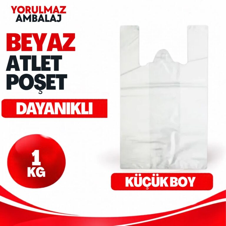 Beyaz Atlet Poşet Küçük Boy 26x35 1 Kg — Market, Manav, Bakkal Uyumlu