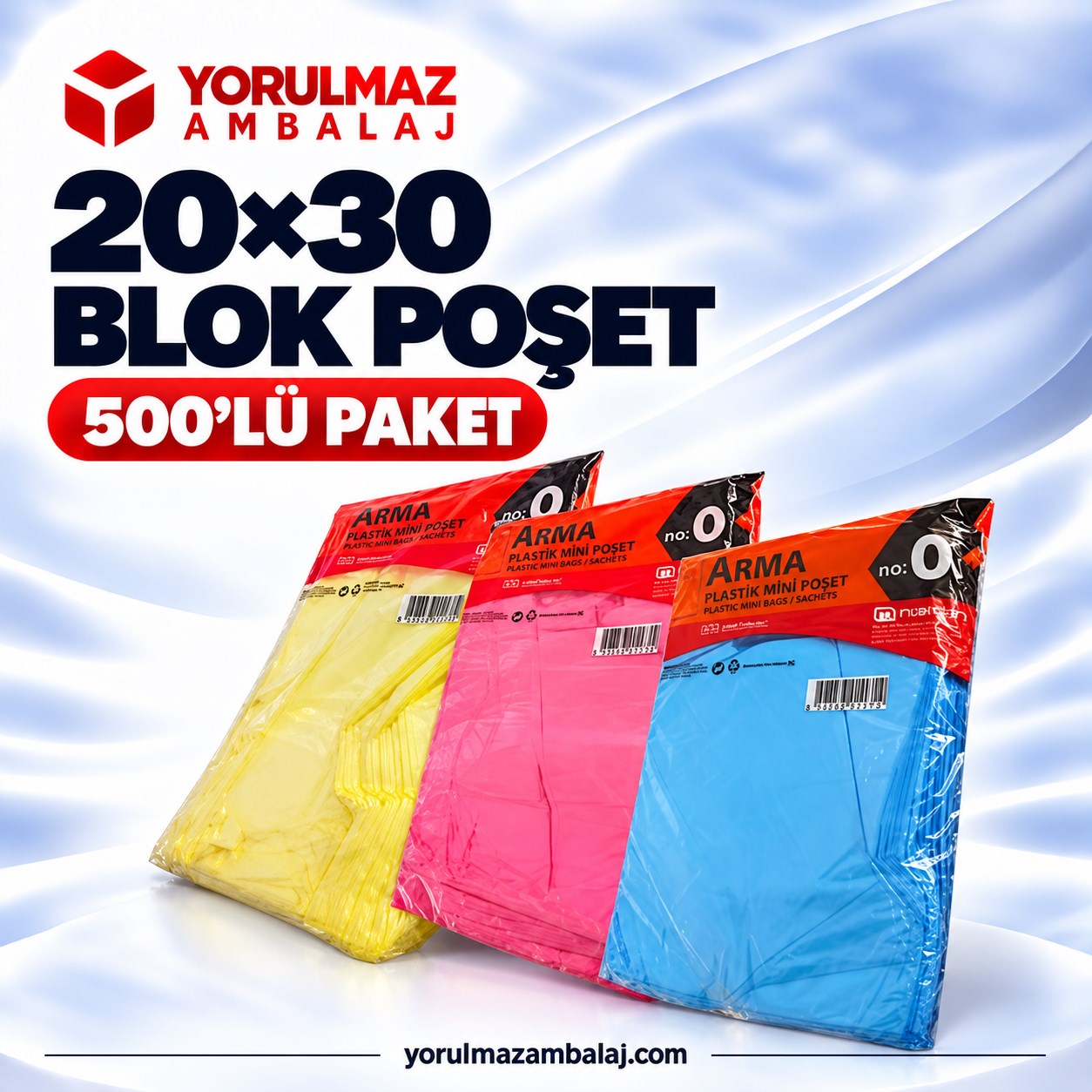 Eczane Poşeti 20x30 Blok Tip 500'lü Paket Tek Kullanımlık Poşet