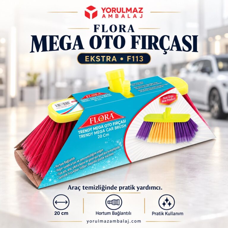 Flora Mega Oto Fırçası Ekstra F113 | Yumuşak Doku, Çizmeyen Profesyonel Temizlik