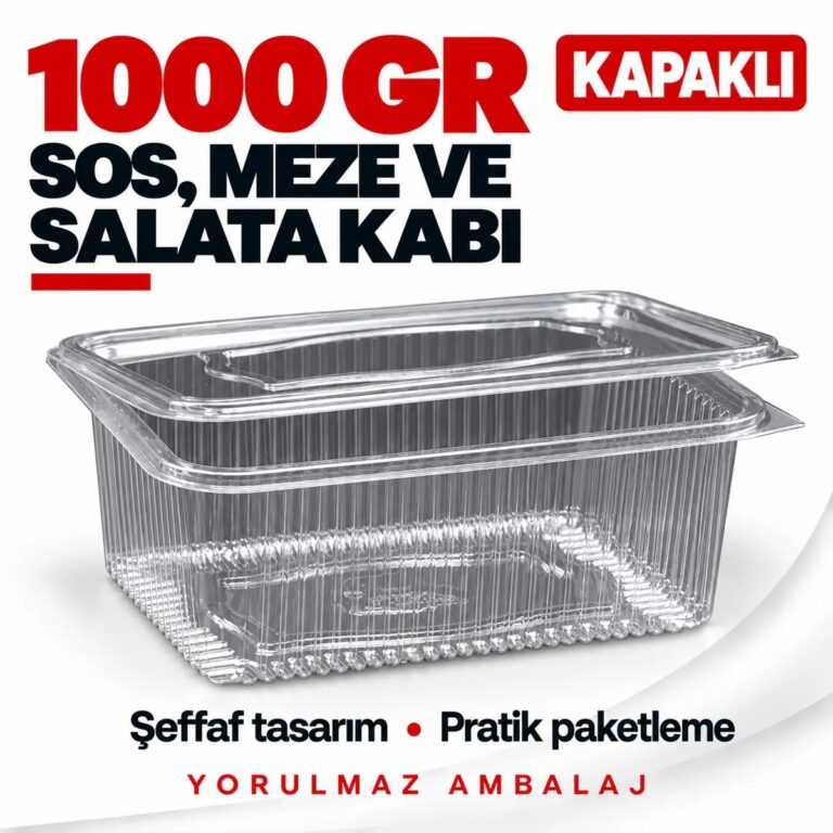 Kapaklı Meze Ve Salata Kabı 1000 Gr