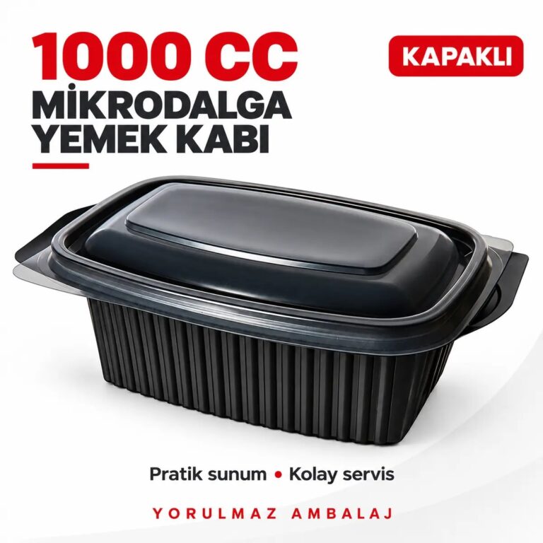 Kapaklı Mikrodalga Yemek Kabı 1000 Cc