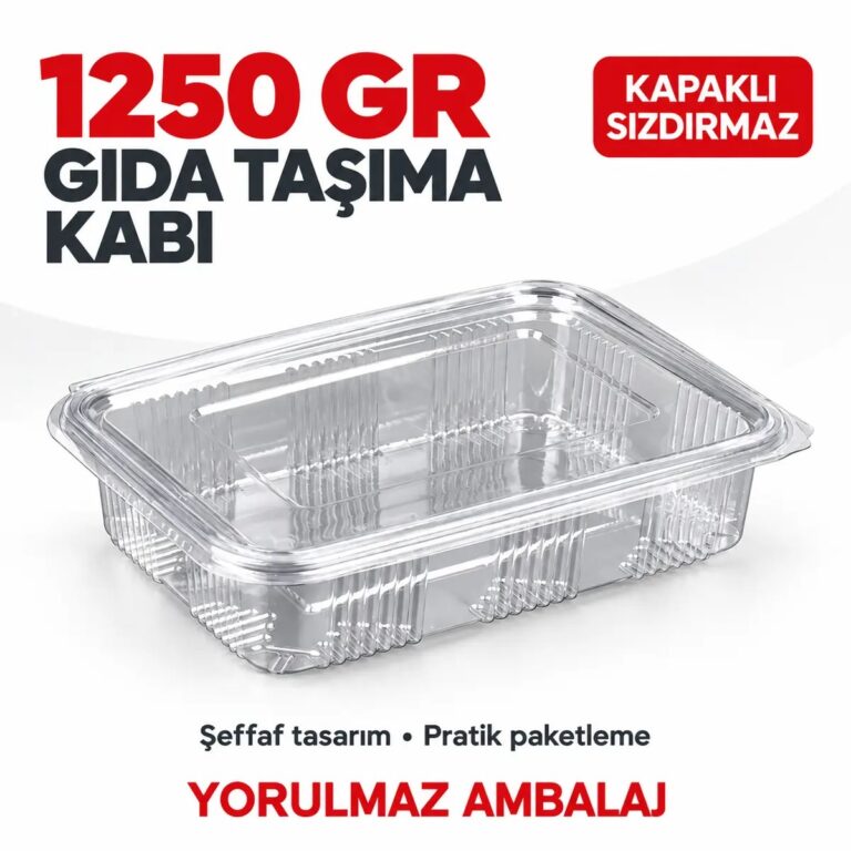 Kapaklı Sızdırmaz Gıda Kabı 1250 gr