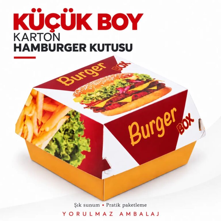 Karton Hamburger Kutusu Orta Boy
