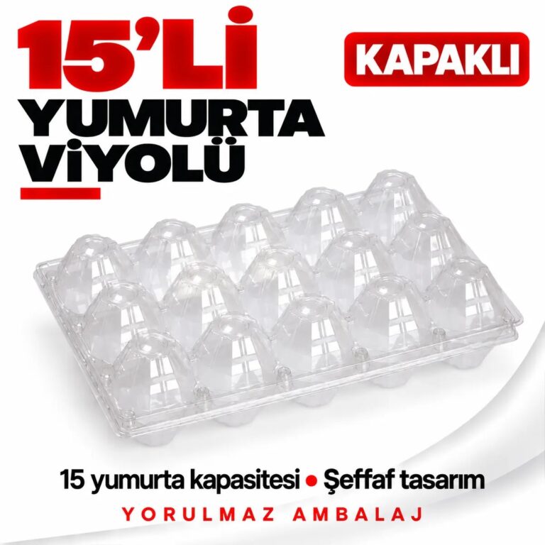 Kendinden Kapaklı Şeffaf Yumurta Viyolü 15’li