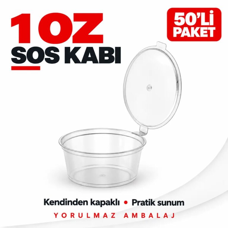 Kendinden Kapaklı Sos Kabı 1 Oz 50’li