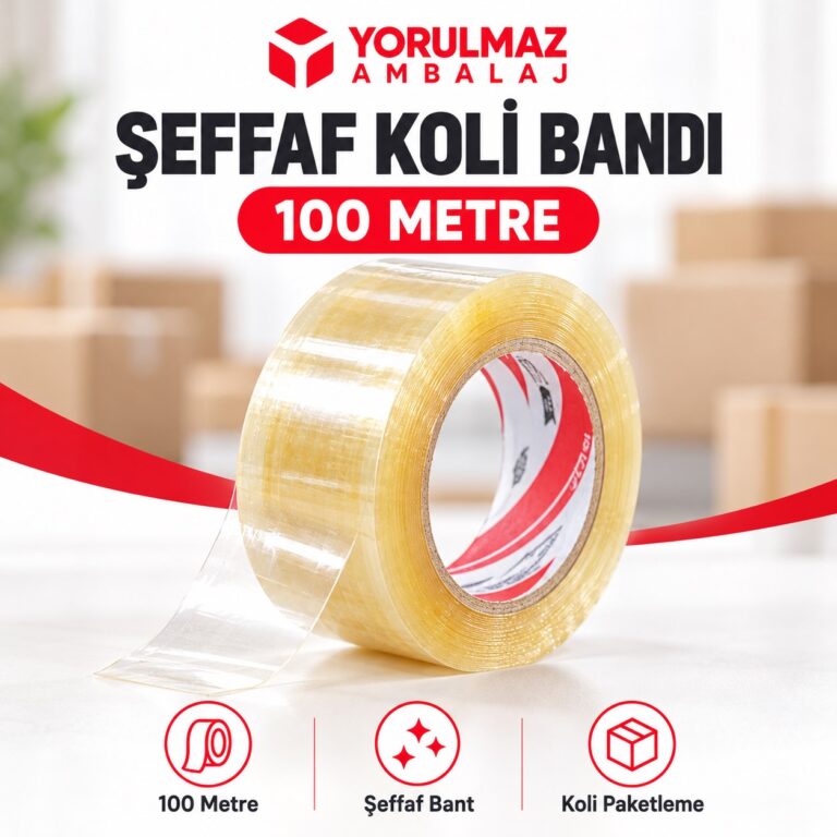 Koli Bandı 100 Metre | Güçlü Yapışkanlı Paketleme Bandı