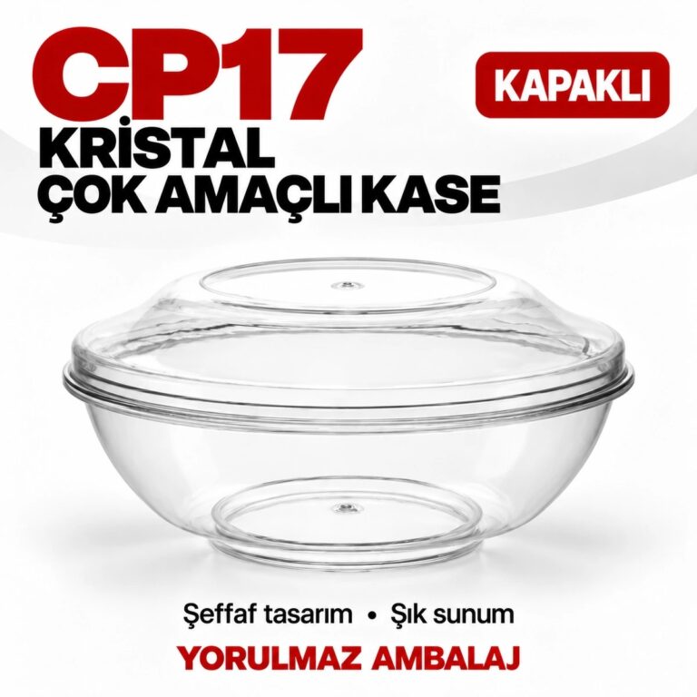 Kristal Cp17  Çok Amaçlı Kapaklı  Kristal Kase