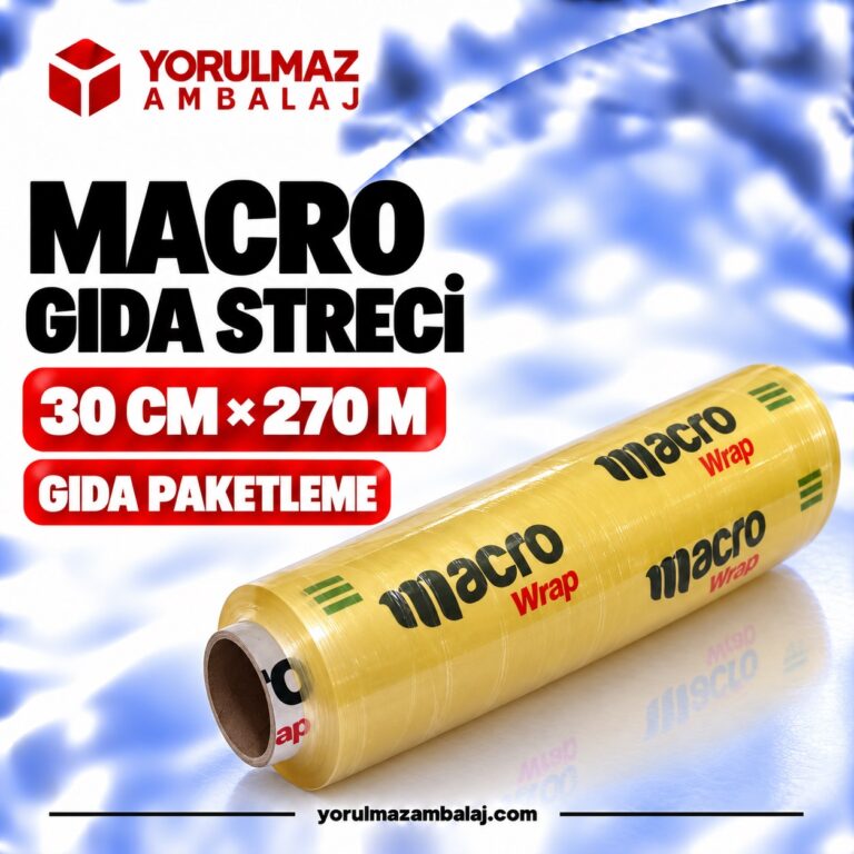 Macro 30x270 Metre Streç Film | Şeffaf Ambalaj Streci | Gıda ve Ev Kullanımı İçin