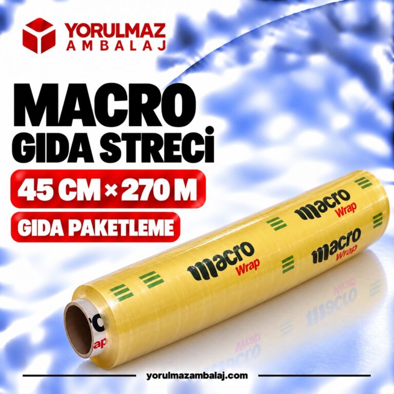 Macro 45 Cm 270 Metre Streç Film – Şeffaf Dayanıklı Streç