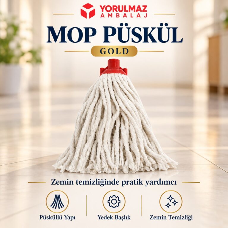 Mop Püskül Gold | Zambak 296 İpli Mikrofiber Mop Yedeği, Süper Emici