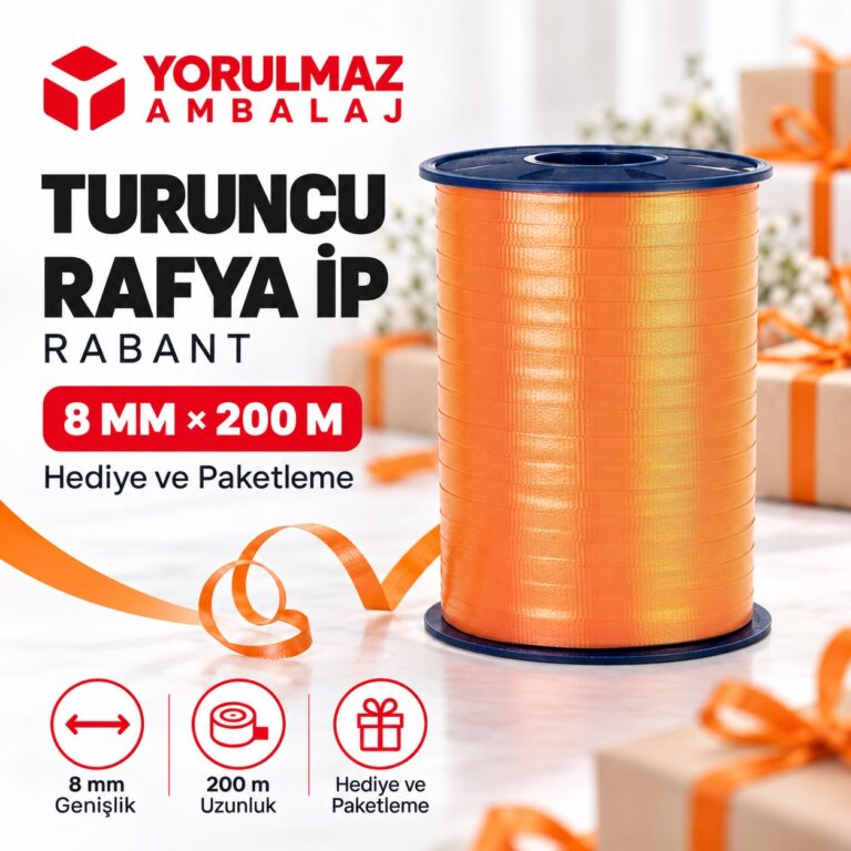 Rabant (Rafya) 8 mm x 200 Metre Turuncu | Paketleme ve Bağlama İpi