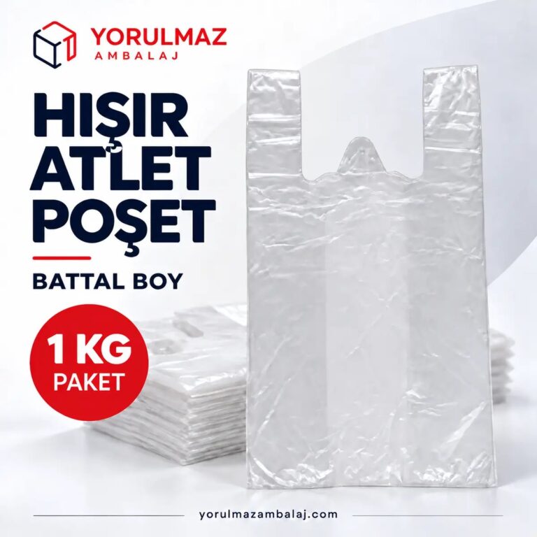 Şeffaf Atlet Poşet 40×60 Cm | Battal Boy 1 Kg Dayanıklı Taşıma Poşeti