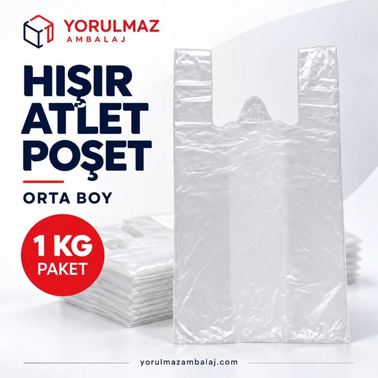 Şeffaf Orijinal Atlet Poşet Orta Boy 28×36 cm – Kalın Dayanıklı Market-Manav Poşeti (1 Kg)