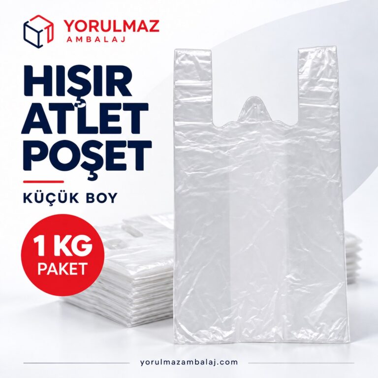 Şeffaf Orjinal Atlet Poşet Küçük Boy 26 x 35 cm 1 Kg - Market, Kasa ve Kargo Poşeti