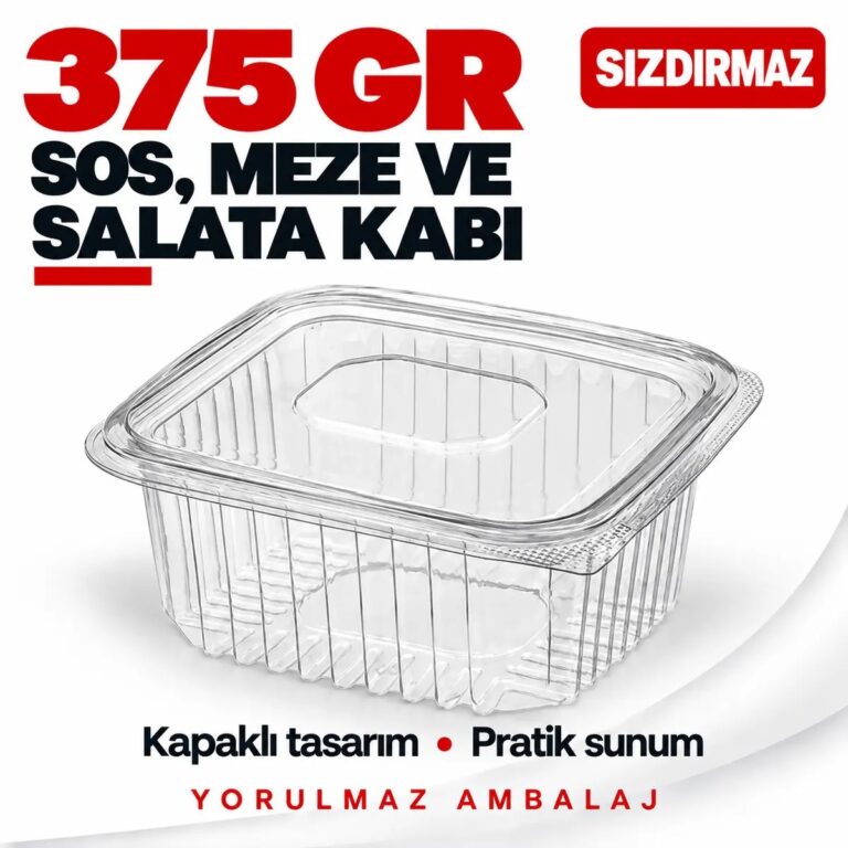 Sızdırmaz Kapaklı Meze ve Salata Kabı 375 gr