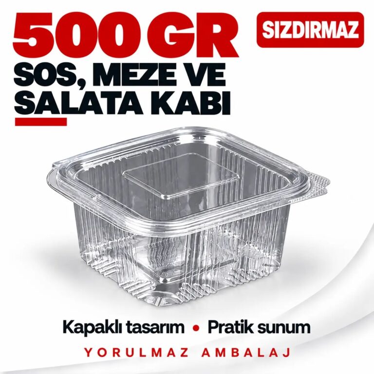 Sızdırmaz Kapaklı Meze ve Salata Kabı 500 gr