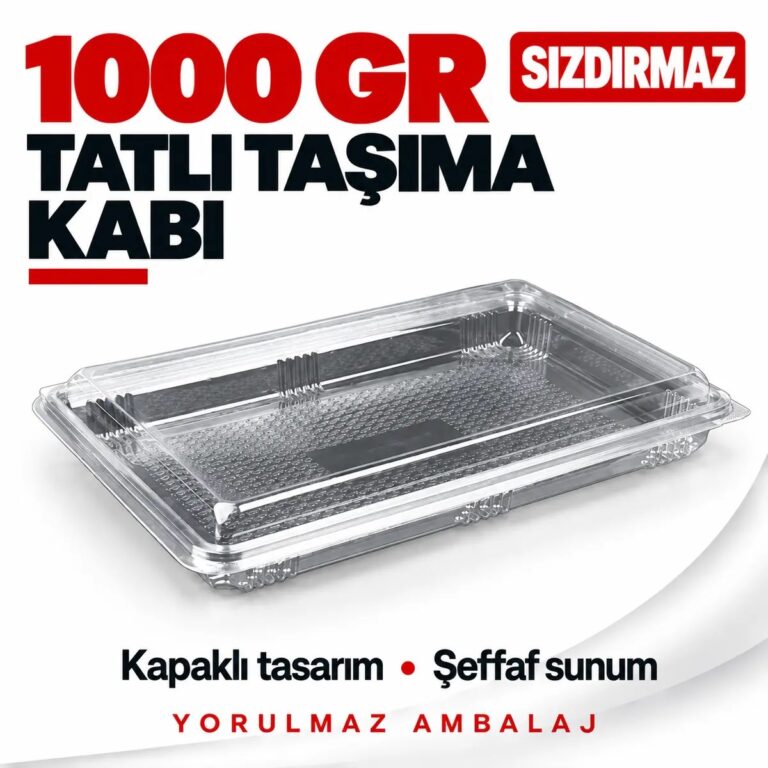 Sızdırmaz Tatlı Taşıma Kabı 1000 Gr