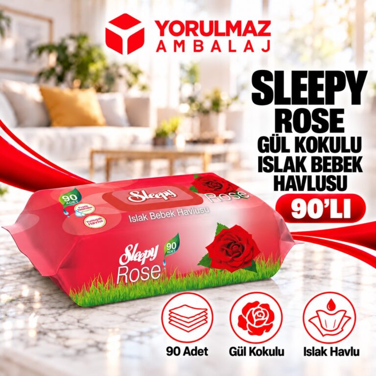 Sleepy Gül Kokulu Islak Havlu 90'lı | Ferahlatıcı Ve Nazik Temizlik