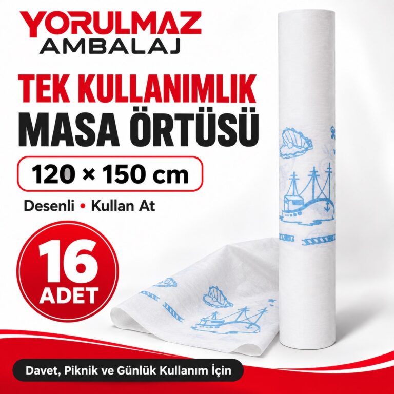 Tek Kullanımlık Masa Örtüsü 120x150 Cm 16'lı