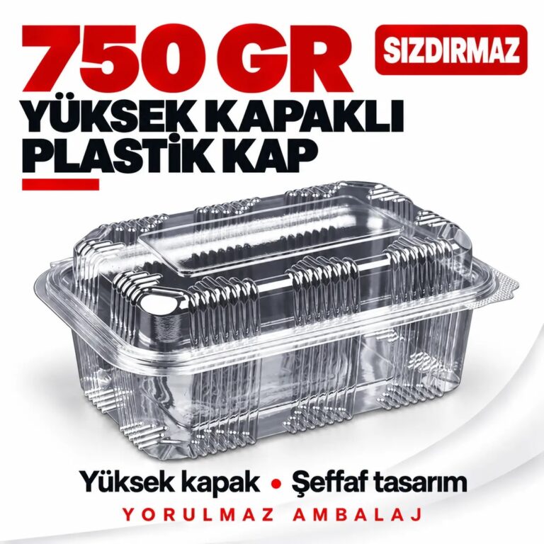 Yüksek Kapaklı Sızdırmaz Kap 750 gr